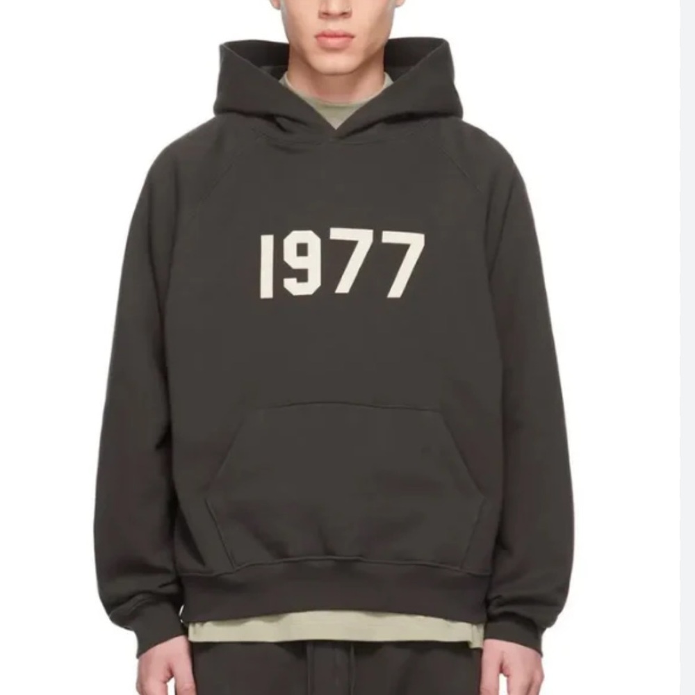 NEW Essentials 1977 Oversized Hoodie Iron AUTHENTIC 💯
